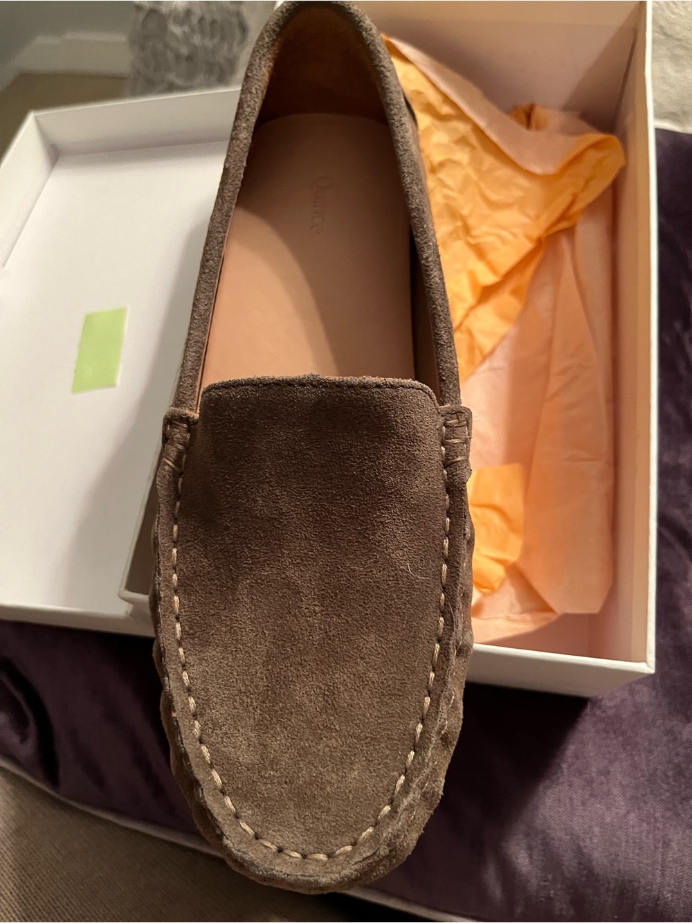 Quince Women's 100% Suede Driver Loafer Medium Brown Size 8 (fit like 7.5) NIB! - Picture 7 of 8